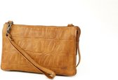 Bear Design Uma Leren Schoudertas / Clutch Croco - Cognac