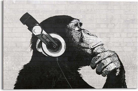 Schilderij The Chimp - stereo 60x90 cm