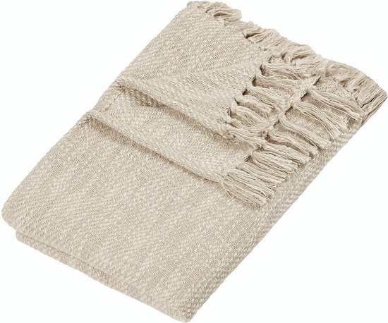 Loberon Astuccio Merfyn In Misto Lino-Cotone Beige Con Ricamo Fiocco Di Neve - Altezza 20 Cm