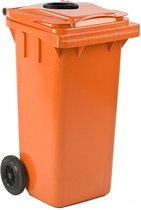 Afvalcontainer 120 liter oranje met glasrozet | PMD container | Statiegeld container
