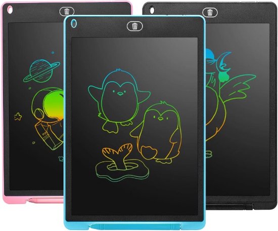 Tablette D'écriture LCD 12 Pouces - Réutilisable - Pour Notes, Dessin, Messages - Écran Sans Lumière Bleue