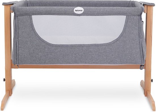Kukka Wood XXL Co sleeper Bedside Crib Natural Wieg 100 x 57 x 65 cm bol