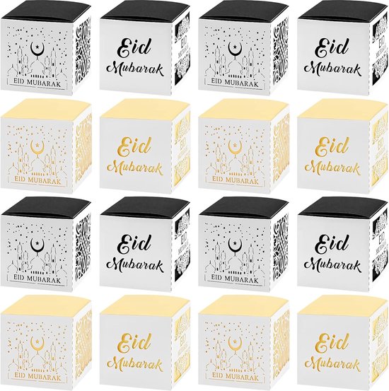 Boîtes à bonbons au chocolat pour Eid Mubarak, boîte-cadeau pour Ramadan Kareem, décor de festival musulman islamique, fournitures d'emballage cadeau, 5 pièces  15