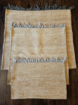 Set van drie handgemaakt Kelim vloerkleden 60 cm x 80 cm, 70 cm x 140 cm en 90 cm x 160 - Naturel Wol tapijt Kilim Uit Egypte - Handgeweven Loper tapijt - Woonkamer tapijt