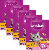 Whiskas Droogvoer 7+ Kattenbrokken - Senior - Kip - doos 5 x 800g