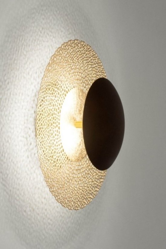 Lumidora Plafondlamp 73525 - Plafonniere - NEVIS - Ingebouwd LED - 12.0 Watt - 780 Lumen - 2700 Kelvin - Goud - Brons - Messing - Metaal - Met dimmer - ⌀ 30 cm
