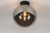Lumidora Plafondlamp 73956 - Plafonniere - DRUP - E27 - Zwart - Grijs - Metaal - Badkamerlamp - ⌀ 25 cm