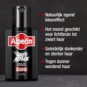 Alpecin Grey Attack Caffeine & Colour Shampoo. Natuurlijk ogend kleureffect. Geschikt voor lichtbruin tot zwart haar. Geleidelijk donkerder en sterker haar. Tegen dunner wordend haar.