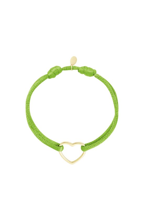 Stoffen armband hart Avocado Stainless Steel