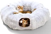 Tunnel pour chat Cosy Meow, rond avec coussin de lit, XXL pour intérieur, Cat Man