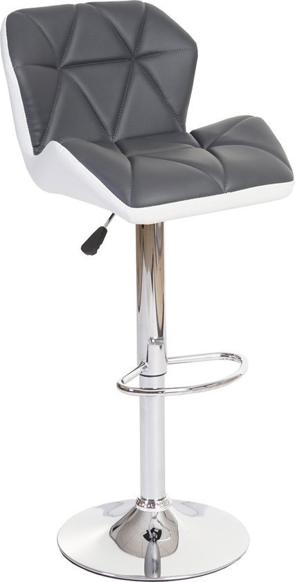 Tabouret de bar Cosmo Casa - Tabouret de bar Tresenstool - Réglable en hauteur en similicuir - Grijs