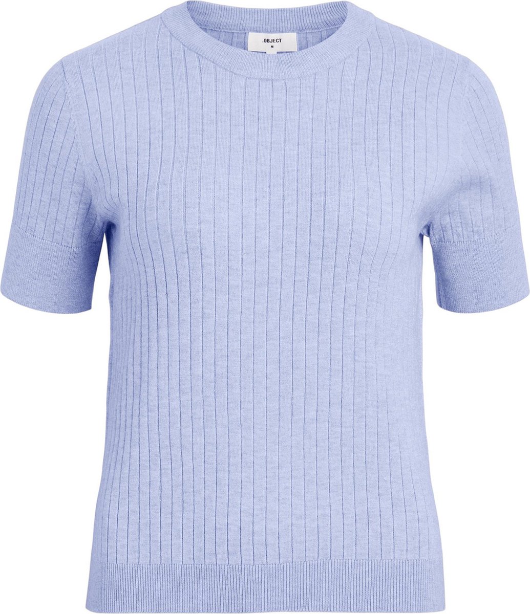 Object T-shirt Objnoelle S/s Knit T-shirt Noos 23040626 Brunnera Blue Dames Maat - XL
