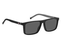 Tommy Hilfiger Th 2086/Cs Rechthoekig Kunststof Montuur met Polariserend Clip-on Heren Zonnebril