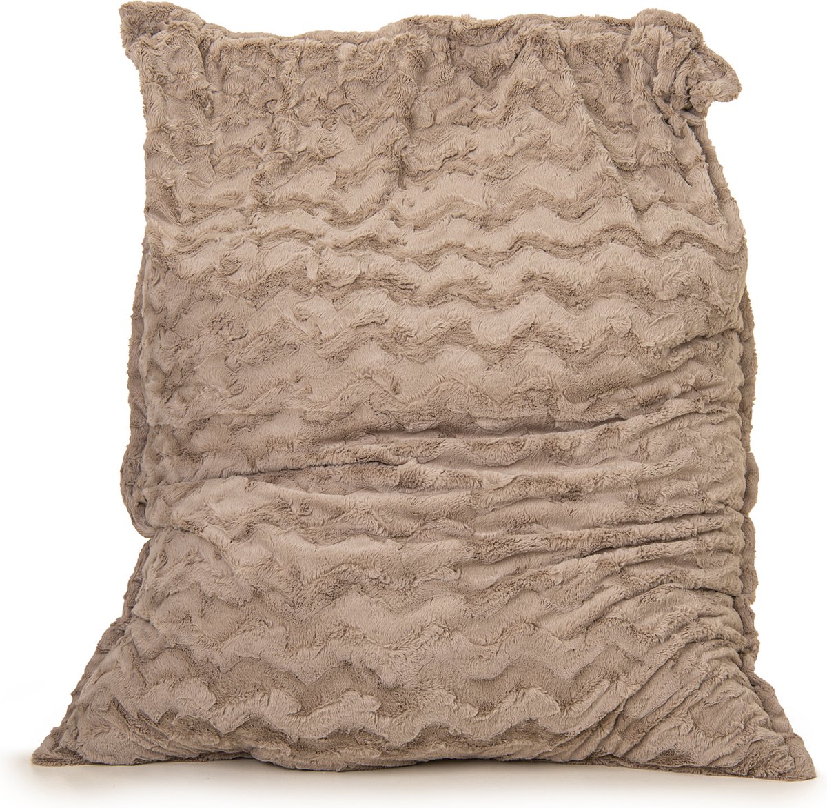 Drop & Sit - zitzak/zitkussen - stijlvolle bontlook (faux) - beige - 100x 150 - Heerlijk zacht
