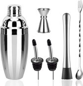 26oz Cocktail Shaker Barman Set, SourceTon RVS Barman Set, Shaker Fles, Menglepel, Muddler, Maatbeker, Drank Schenker