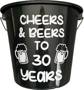 Cadeau Emmer-Cheers & Beers to 30 Years-5 Liter-Zwart-Cadeau-Geschenk-Gift-Kado-Verjaardag-30 Jaar