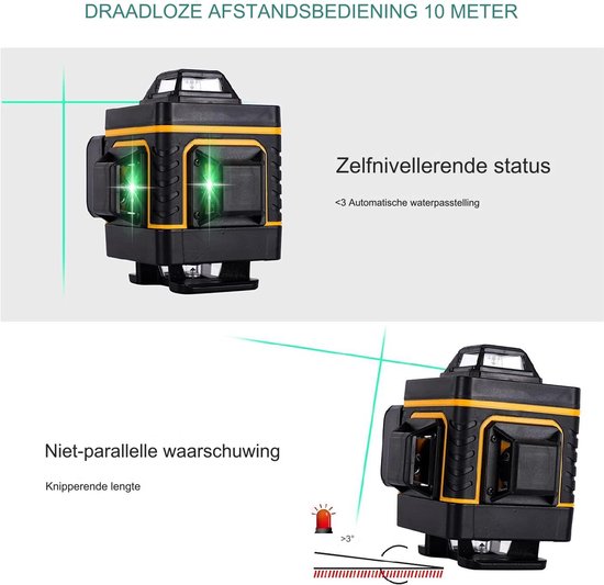 4x360 Laserlijn Kruislijnlaser 16 Lijnen Groene Zelfnivellerende 4x360-laserlijn-kruislijnlaser-16-lijnen-groene-zelfnivellerende