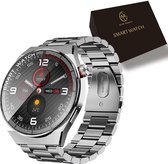 O.M.G S1 Pro Smartwatch - Smartwatch Heren - Titanium - Activity Tracker - Stappenteller - Volledige belfunctie - Crystal clear - Android en IOS - Silver