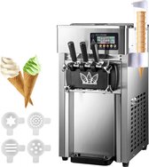 Bol.com Commerciële Softijsmachine Ice Cream Machine 1200W Softijsmachine met 3 Smaken 18L per Uur Commerciële 3 Smaken Softijsm... aanbieding