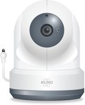 Close-up van de draaibare witte ELRO babyfoon camera.