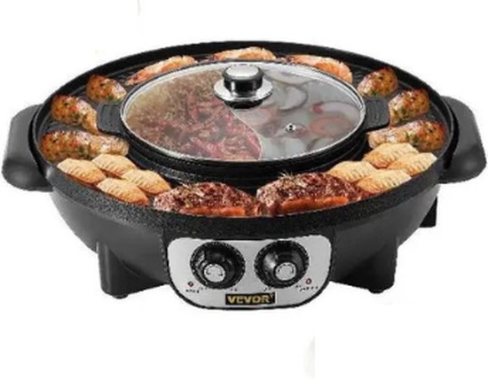 One stop shop - Koreaanse BBQ - Hotpot Elektrisch - Korean BBQ - Koreaanse Grill - Koreaanse Grill en Hotpot Set - Korean BBQ Grill - Gourmetstel - Steengrill