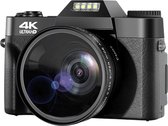 Bol.com Vlog Camera Voor Beginners - Handycam Met Groothoek- en Macrolens - Camcorder 16x Digitale Zoom - 4K aanbieding