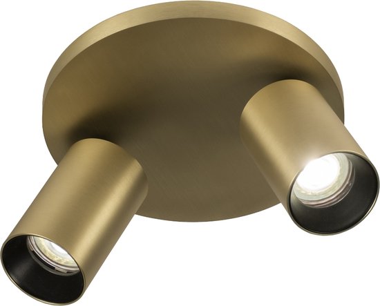 Lumidora Spot en saillie 74873 - 2 lumières - GU10 - Or - Messing - Métal - Lampe de salle de bain - IP21 - ⌀ 20 cm