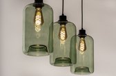 Lumidora Lampe suspendue 74445-3 Lumières - E27 - Zwart - Vert - Glas