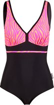 BECO zebra vibes badpak - C-cup - roze/oranje - maat 44