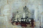 Olieverfschilderij - London Bridge - Zilverkleurige lijst - 123,5 cm breed