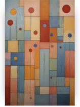 Abstractie Paul Klee stijl - Abstract schilderijen canvas - Canvas schilderij Paul Klee - Schilderij vintage - Schilderijen op canvas - Woondecoratie - 50 x 70 cm 18mm