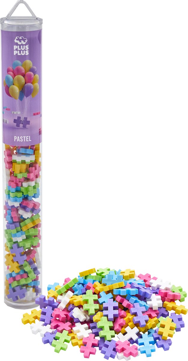 Plus-Plus Tube pastel 100 delige bouwset - 4025 - Bouwspeelgoed - Constructiespeelgoed - Set met bouwstenen - Vanaf 5 jaar