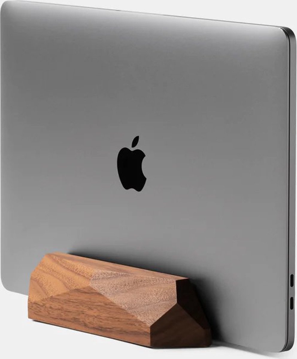 Oakywood Laptop Dock - Massief Walnoot - Echt Hout Verticale MacBook/Laptop Standaard - Clean Desk Design