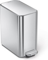 Simplehuman - Prullenbak Slim Liner Pocket 5 litres - Acier Inox - Argent