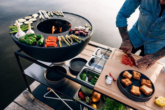 Höfats - Fire Kitchen Wiel voor Buitenkeuken Set van 2 Stuks - Glas - Zilver van Höfats — afbeelding 3