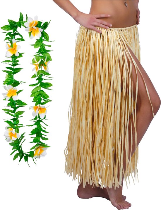 Hawaï habiller jupe et couronne de fleurs - adultes - naturel - soirée à thème tropical - hula