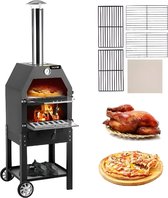 SureDeal® - Luxe BBQ - Pizza oven - 2-in-1 - Houtoven - Pizzasteen - Houtskool BBQ - 45.8x46.4x141.8 cm