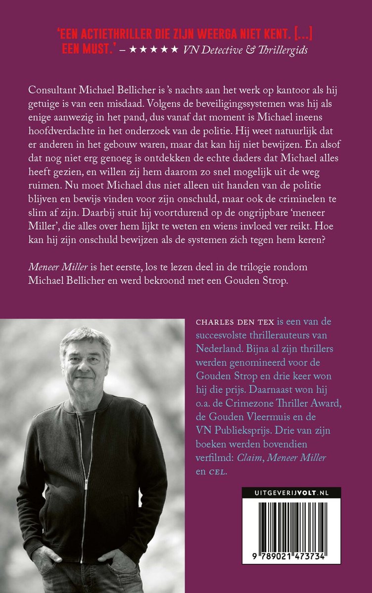 Bellicher-trilogie 1 - Meneer Miller - back cover