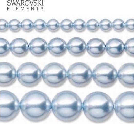 Swarovski Elements, 65 stuks Swarovski Parels, 6mm, light blue (5810)