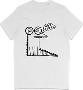 Grappig T Shirt Heren Dames - Krokodil Onzin Nonsense - Wit - Maat L