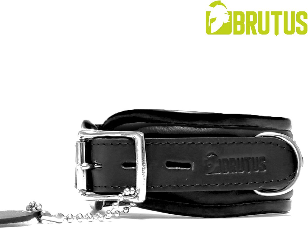 Goedkoopste BRUTUS LEATHER - Leren Halsband - Zwart/Zwart