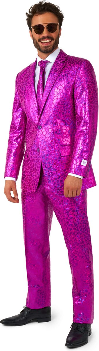 OppoSuits Peppy Pink - Heren Pak - Kostuum - Pride - Carnavalskleding - Roze - Maat 58