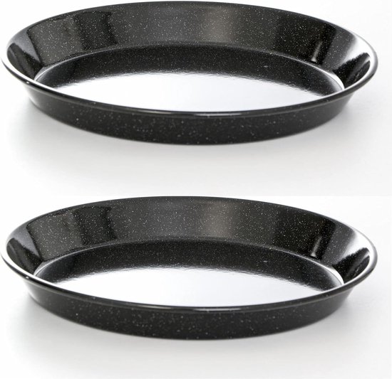Emaille pizzablek/uientaartplaat 30 cm, rond, anti