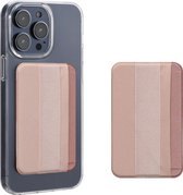 kwmobile 2x pasjeshouder voor telefoon - Geschikt voor Smartphones - 2-in-1 pasjeshouder en vingerhouder - PU en stof in metallic roségoud