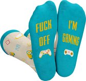 Grappige sokken Gamer cadeau - One Size Sokken met Tekst - I'M GAMING - Grappige Cadeaus voor Mannen & Dames - Happy Socks Games - Verjaardag cadeau vrouw - Geschenk Heren, Vader, Papa, Moeder, Mama, Vriendin, Zus, Oma