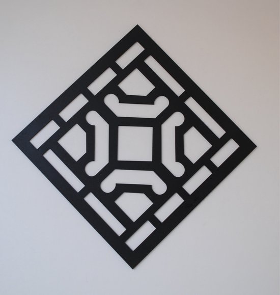 Geometrische wandpaneel type 10 - unieke wanddecoratie - 40 x 40 cm