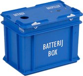 Batterijbox 9 liter 300x200x235 mm blauw - Inzamelbox voor lege batterijen