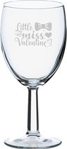 Gegraveerde wijnglas 24,5cl Little miss valentine - valentijnsdag - valentijn