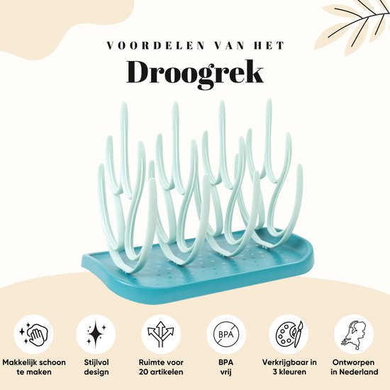 Flouer Flessen Droogrek - Afdruiprek - Flessenrek Baby - Baby Flessen - Blauw van FLO — afbeelding 3