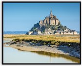 Le mont Saint Michel Fotolijst met glas 40 x 50 cm - Prachtige kwaliteit - Frankrijk - Kasteel - Canvas - Natuur - Foto op hoge kwaliteit uitgeprint